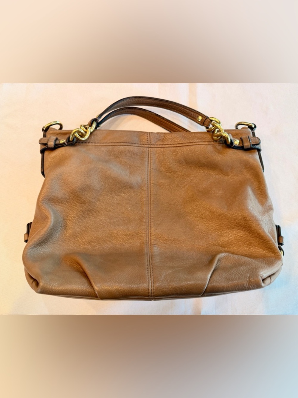 Vintage Coach 14142 Brooke Taupe Pebbled Leather Hobo Shoulder Bag